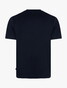 Cavallaro Napoli Luvati Mercerized Cotton Fine Tone-on-Tone Chest Logo T-Shirt Donker Blauw