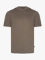 Cavallaro Napoli Luvati Mercerized Cotton Fine Tone-on-Tone Chest Logo T-Shirt Donker Taupe