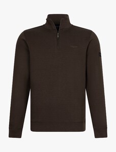 Cavallaro Napoli Marcio Half Zip Sweat Trui Bruin