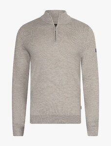 Cavallaro Napoli Merino Half Zip Trui Light Taupe