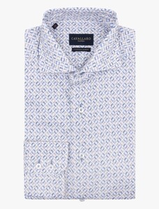 Cavallaro Napoli Midoti Graphic Fantasy Pattern Shirt Greyblue-Kitt