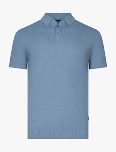 Cavallaro Napoli Milanio Allover Texture Polo Licht Blauw