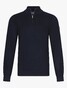 Cavallaro Napoli Palio Half Zip Subtle Rib Detail Trui Donker Blauw