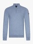 Cavallaro Napoli Palio Half Zip Subtle Rib Detail Trui Licht Blauw
