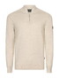 Cavallaro Napoli Palio Half Zip Wool Blend Trui Kitt