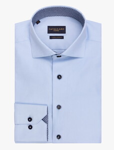 Cavallaro Napoli Peligno Doppio Ritorto Overhemd Licht Blauw