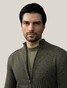 Cavallaro Napoli Saronno Full Zip Mélange Merino Vest Midden Groen
