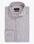 Cavallaro Napoli Tarente Linnen Blend Stripe Overhemd Bruin-Wit