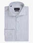 Cavallaro Napoli Tarente Linnen Blend Stripe Overhemd Lichtblauw-Wit