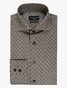 Cavallaro Napoli Tresto Collezione Stampati Dobby Weave Overhemd Brown Coffee