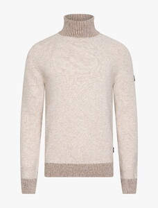 Cavallaro Napoli Triango Roll Neck Mélange Trui Kitt