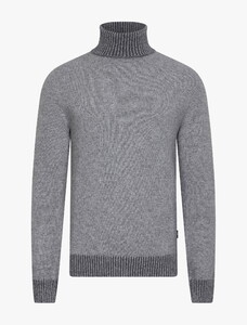 Cavallaro Napoli Triango Roll Neck Mélange Trui Mid Grey Melange