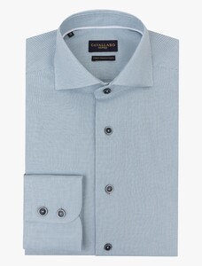 Cavallaro Napoli Vernio Pied-de-Poule Overhemd Licht Blauw