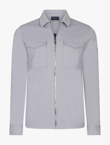 Cavallaro Napoli Zarino Full Zip Overshirt Grey Melange