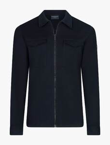 Cavallaro Napoli Zerino Comfort Fabric Overshirt Dark Evening Blue