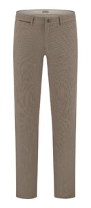 Com4 Luxury Comfort Mini Check Pied-de-Poule Pants Beige