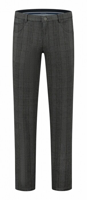 Com4 Modern Chino Check Broek Grijs