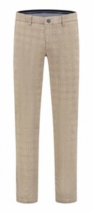 Com4 Modern Chino Check Pants Dark Beige