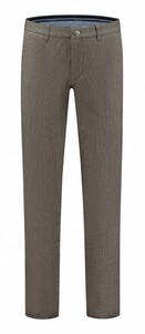 Com4 Modern Chino Collection Fine Mini Pattern Broek Bruin