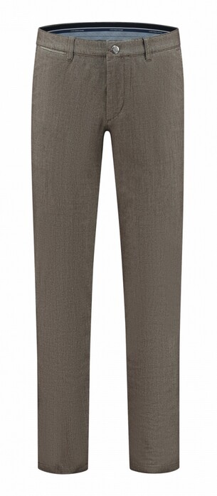 Com4 Modern Chino Collection Fine Mini Pattern Broek Bruin
