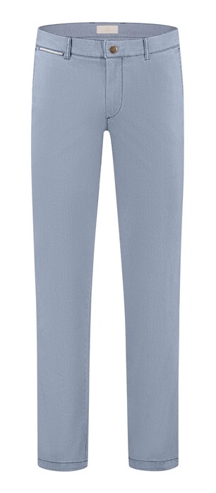 Com4 Modern Chino Faux-Uni Fine Texture Broek Blauw