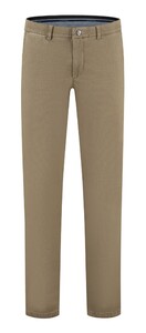 Com4 Modern Chino Micro Pattern Near Faux-Uni Subtle Cotton Stretch Broek Beige