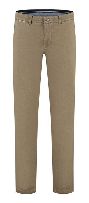 Com4 Modern Chino Micro Pattern Near Faux-Uni Subtle Cotton Stretch Broek Beige