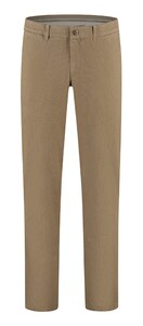 Com4 Modern Chino Micro Pattern Near Faux-Uni Subtle Cotton Stretch Broek Donker Beige