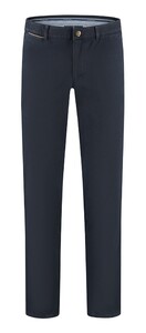 Com4 Modern Chino Micro Pattern Near Faux-Uni Subtle Cotton Stretch Broek Navy