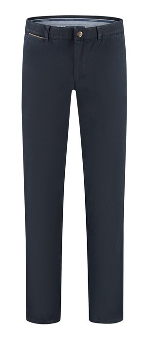 Com4 Modern Chino Micro Pattern Near Faux-Uni Subtle Cotton Stretch Broek Navy
