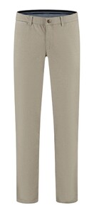 Com4 Modern Chino Mini Herringbone Pattern Flat-Front Broek Beige