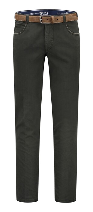 Com4 Swing Front Cotton Broek Donker Groen