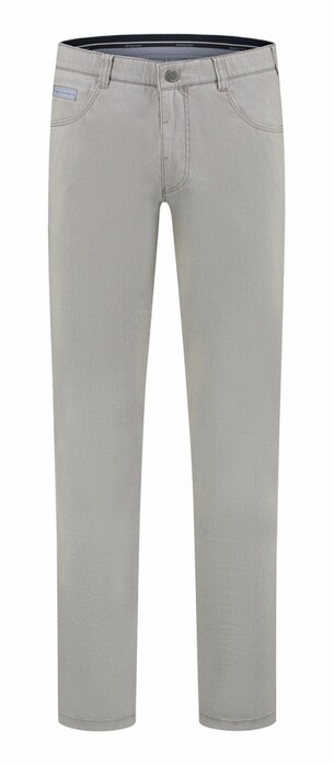 Com4 Swing Front Cotton Trousers Fine Structure Pattern Broek Licht Beige