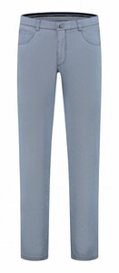 Com4 Swing Front Cotton Trousers Fine Structure Pattern Broek Licht Blauw
