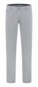 Com4 Swing Front Cotton Trousers Fine Structure Pattern Broek Licht Grijs