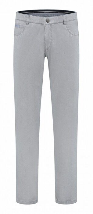 Com4 Swing Front Cotton Trousers Fine Structure Pattern Broek Licht Grijs