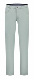 Com4 Swing Front Cotton Trousers Fine Structure Pattern Broek Licht Groen