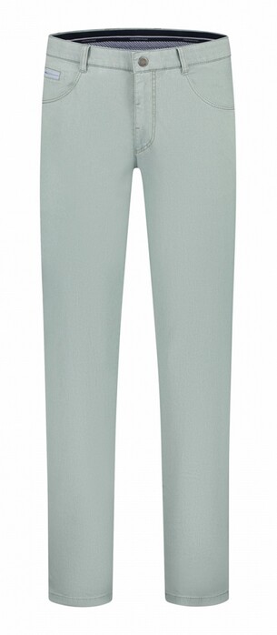 Com4 Swing Front Cotton Trousers Fine Structure Pattern Broek Licht Groen