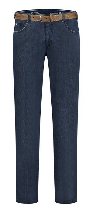 Com4 Swing Front Fine Contrast Broek Indigo