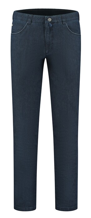 Com4 Swing Front Micro Check Broek Navy