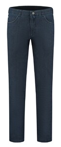 Com4 Swing Front Micro Check Pants Navy