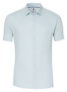 Desoto Abstract Mini Cubes Pattern Short Sleeve Overhemd Turquoise