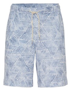 Desoto Abstract Streaks Drawstring Short Bermuda White-Blue