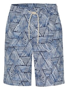 Desoto Abstract Streaks Drawstring Short Bermuda White-Navy