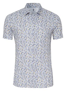 Desoto Allover Fantasy Dots Overhemd Blauw-Geel