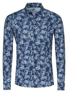 Desoto Allover Floral Pattern Overhemd Blauw