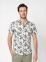 Desoto Allover Flowers Casual Kent Shirt Green-Blue