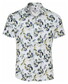 Desoto Allover Flowers Casual Kent Shirt Green-Blue