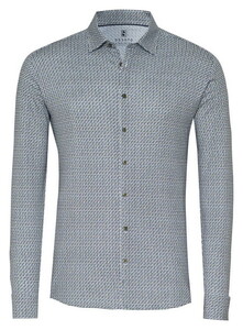 Desoto Allover Mini Circle Squares Pattern Shirt Green