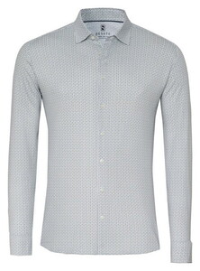 Desoto Allover Minimal Pattern Casual Kent Overhemd Wit-Groen